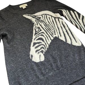 Peck & Peck Cashmere Sweater – Women’s Medium, Zebra Print, 100% Cashmere